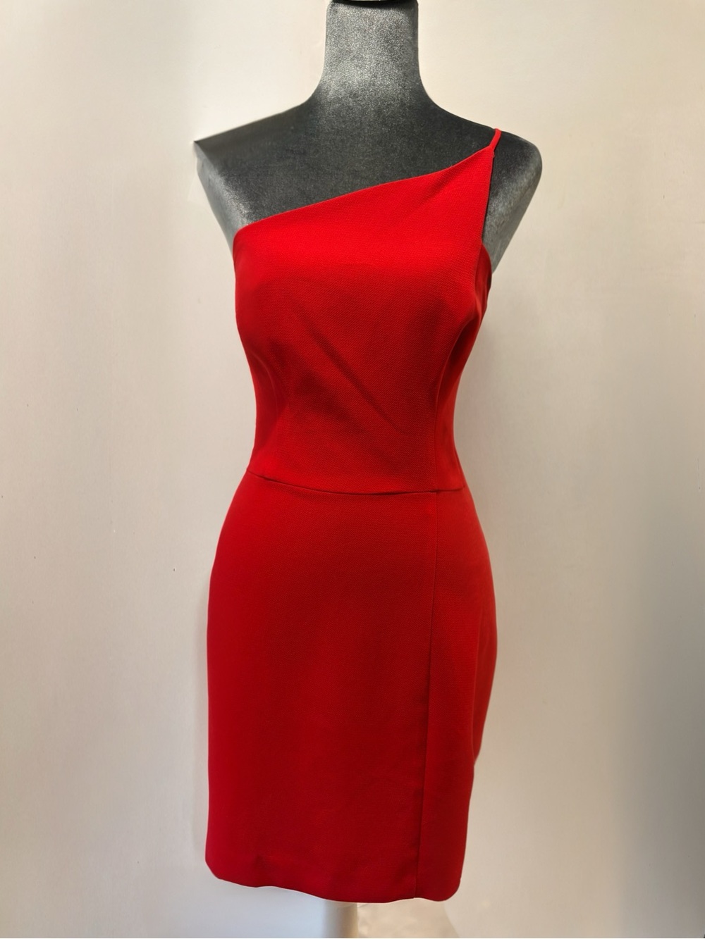 BCBGeneration Ruby Red One Shoulder Asymmetric Mini Cocktail Dress NWT 10